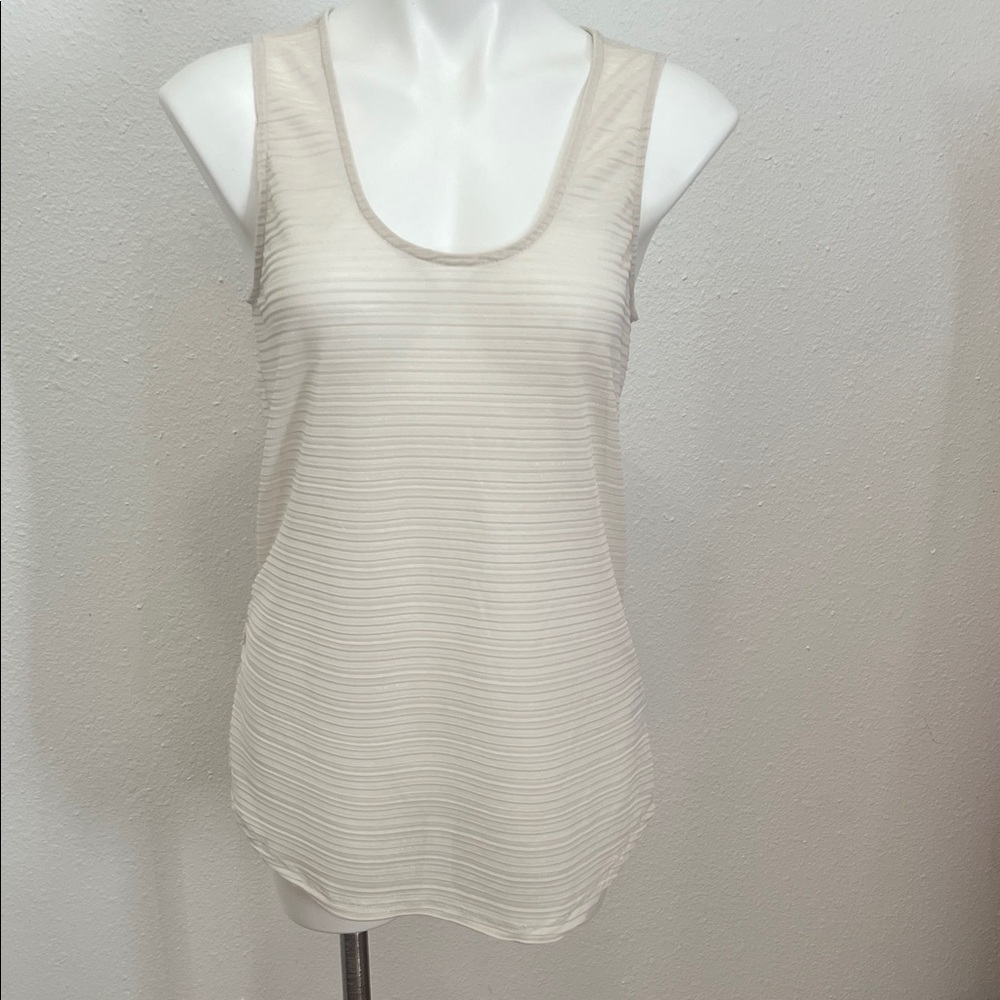 Metaphor Cream Sparkle Sheer Tank Top Sz M